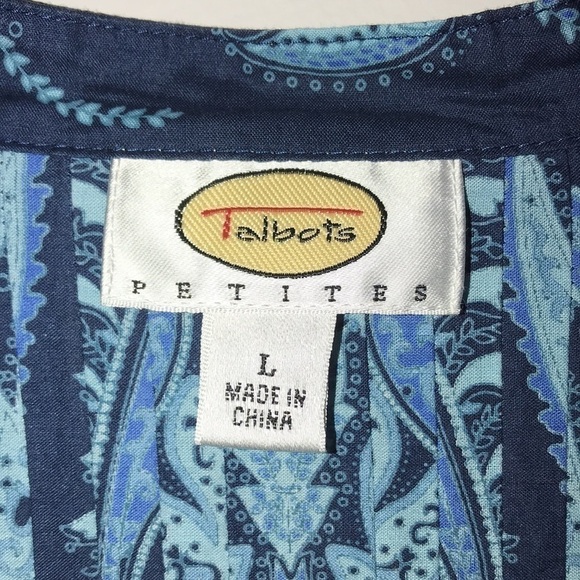Talbots Paisley Boho Shirt Size Large Petite​​​ - Picture 3 of 6